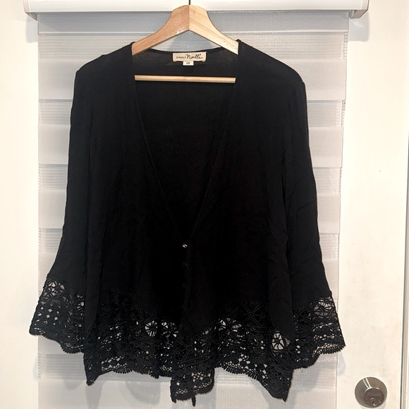 Simply Noelle Sweaters - Simply Noelle  knit lace cardigan size small/medium 8/10